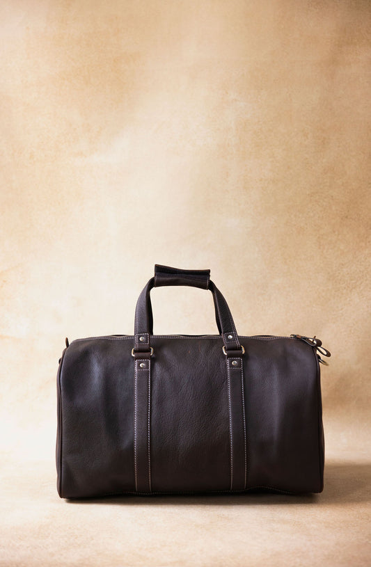 Classic Leather Duffel Bag – Dark Brown