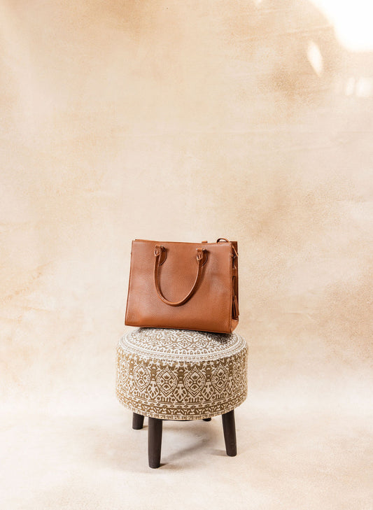 Leather Tote Bag for Women – Tan Brown